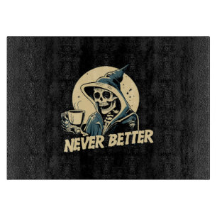 Skelett Kaffee Halloween Schneidebrett