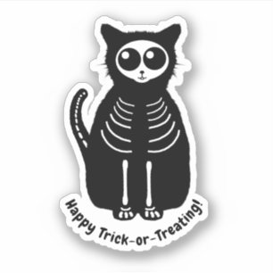 Skelett Katzen Halloween Aufkleber