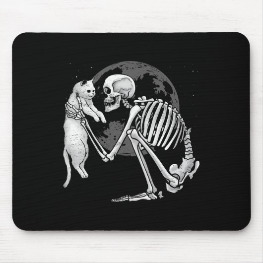 Skelett Katzen Schädel Kätzchen Süßer Geist Hallow Mousepad (Vorne)