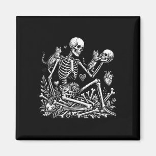 Skelett Katzen-Schädel-Kitty süß Halloween Männer Magnet
