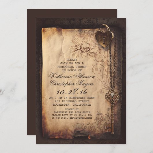 Skelett Key Herlock Probe Dinner laden Einladung (Vorne/Hinten)