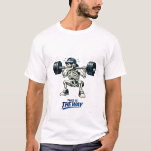 Skelett-Kniebeugen Lustiges Fitness-Motivationsdes T-Shirt