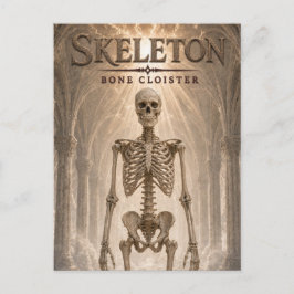 Skelett-Knochen-Kreuzgang Dark Cinema Postkarte