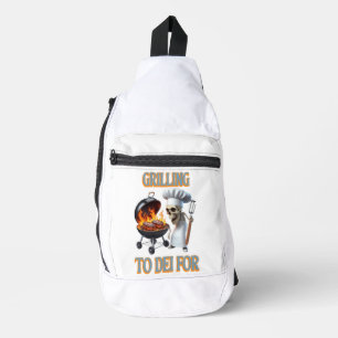 Skelett-Koch grillen für Crossbody Bag