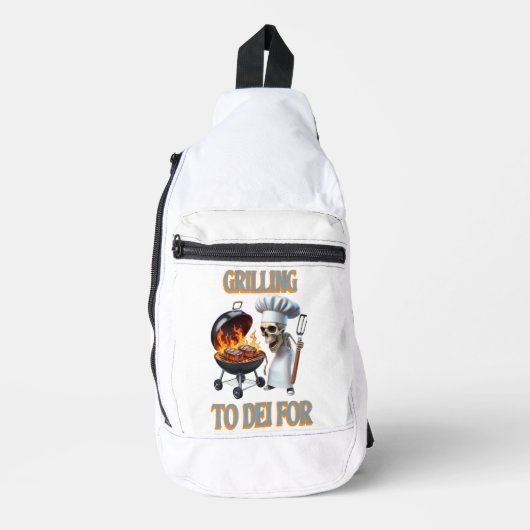 Skelett-Koch grillen für Crossbody Bag (Vorderseite)