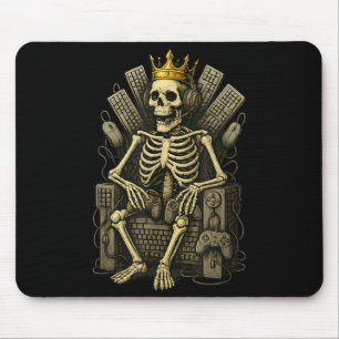 Skelett-König-Gamer-Thron Lustiges Videospiel PC Mousepad