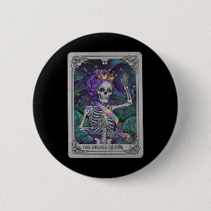 Skelett-Königin Tarotkarte Gothic Hexen Halloween Button