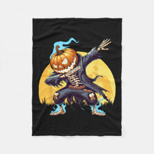 Skelett Kopfloser Kürbis Dab-Tanz Jungen Halloween Fleecedecke