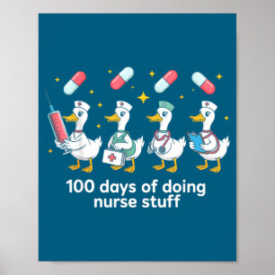 Skelett-Krankenschwester Neujahrs-Crew 2026 Lustig Poster