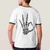 Skelett-Kunst-Mann T-Shirt (Schwarz voll)