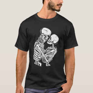 Skelett Küssen Skelette in Liebe Romantische Paare T-Shirt
