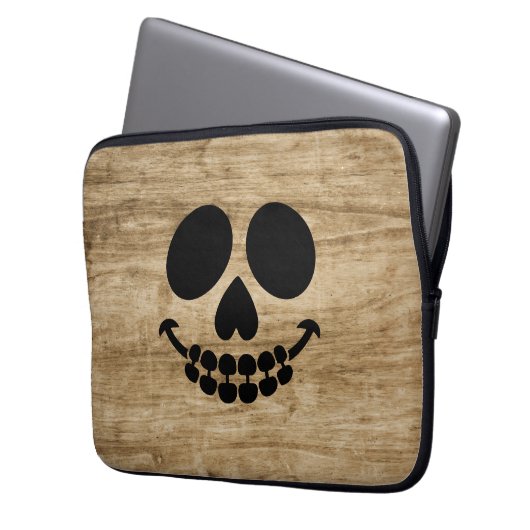 Skelett lächelt. laptopschutzhülle (Vorderseite Links)