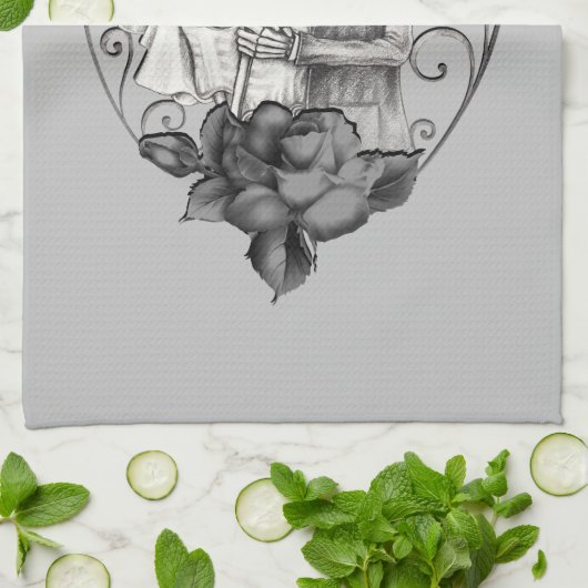 Skelett Liebe Paarheiratstänze aller Art Geschirrtuch (Gefaltet)