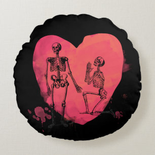 Skelett Liebe Rundes Kissen