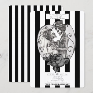 Skelett Liebespaar Hochzeit Tanz Gothic Hochzeit Einladung