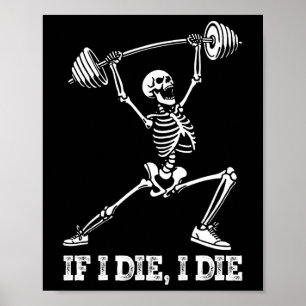 Skelett Lifting Weights Workout Gym Lover - Wenn i Poster
