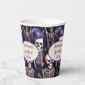Skelett Lila Halloween-Papiertafeln Pappbecher (Rechts)