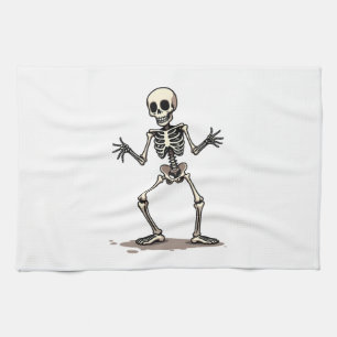 Skelett macht den Dab � Lustiges Halloween-Tanz-Sh Geschirrtuch