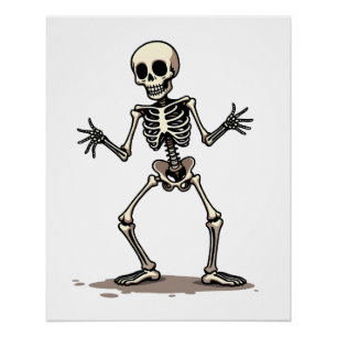 Skelett macht den Dab � Lustiges Halloween-Tanz-Sh Poster