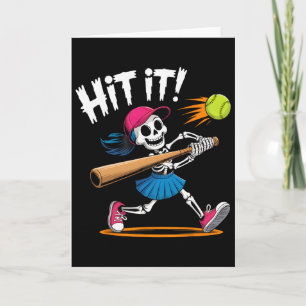 Skelett-Mädchen Hit It Softll Halloween-Kostüm Karte