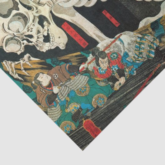 Skelett, manipuliert von Hexe, Kuniyoshi Seidenpapier (Ausschnitt)