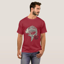 Skelett-Mannschaft Lustiger Fischgräten-Nautik T-Shirt
