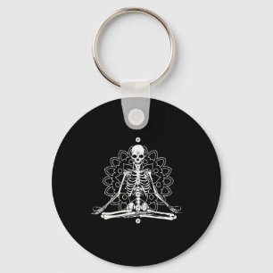 Skelett-Meditations-Mandala-Halloween-Yoga-Spiritu Schlüsselanhänger