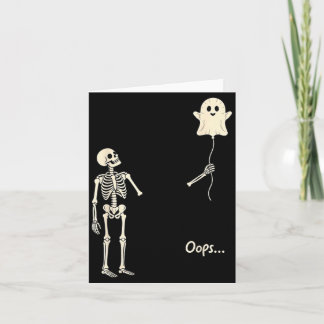 Skelett mit Ballon Geist Gothic Halloween Karte