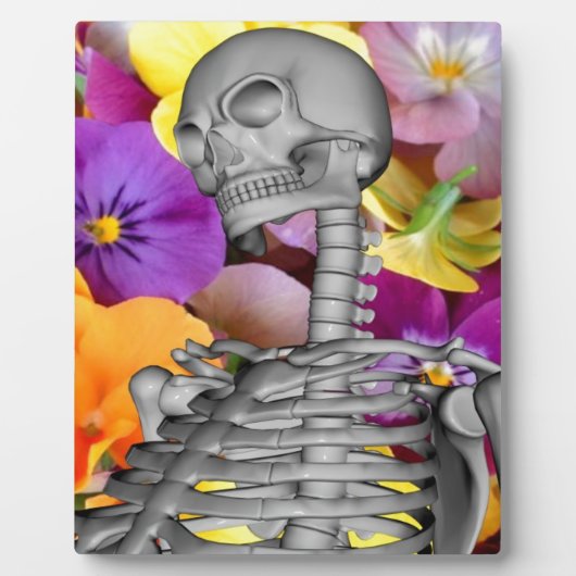 Skelett mit Blume Fotoplatte (Vorderseite)