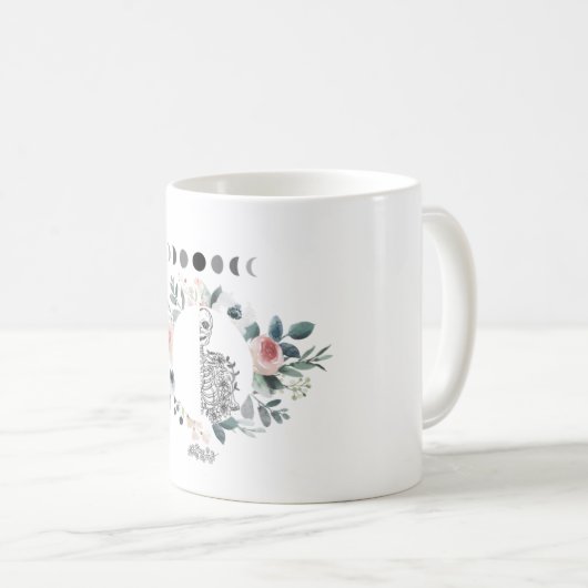 Skelett mit Blume Kaffeetasse (VorderseiteRechts)