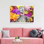 Skelett mit Blume Leinwanddruck (Insitu (Wohnzimmer))