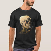 Skelett mit brennender Zigarette - Van Gogh T-Shirt (Vorderseite)