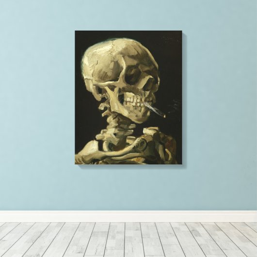 Skelett mit brennender Zigarette | Vincent van Gog Leinwanddruck (Insitu (Holzboden))