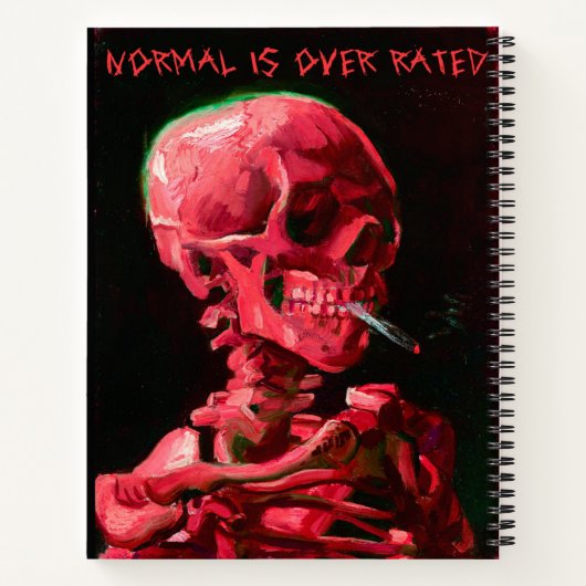 Skelett mit brennender Zigarette von Van Gogh Notizblock (Rückseite)