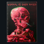 Skelett mit brennender Zigarette von Van Gogh Notizblock<br><div class="desc">Normal ist überbewertet. Meine eigene Drehung über das klassische Skelett mit brennender Zigarette von Vincent Van Gogh (1886),  das von Kelly's Complementary Colors verbessert und in neuer Farbe und Text gestaltet wurde.</div>