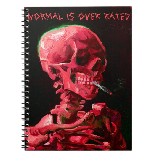 Skelett mit brennender Zigarette von Van Gogh Notizblock (Vorderseite)