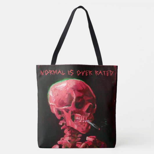 Skelett mit brennender Zigarette von Van Gogh Tasche (Vorderseite)