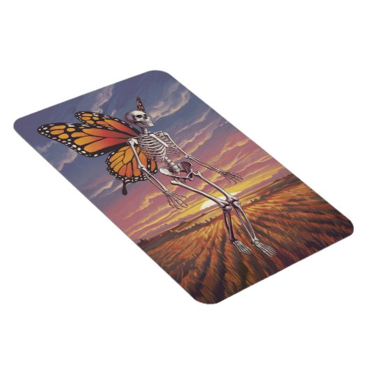 Skelett mit Butterfly Wings Design Magnet (Rechte Seite)