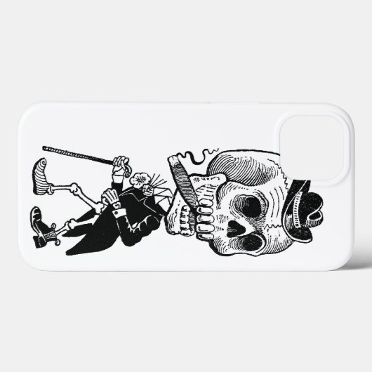 Skelett mit Cigar Case-Mate iPhone Hülle (Rückseite (Horizontal))