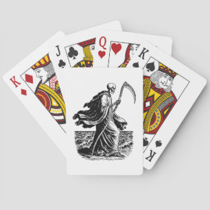 Skelett mit der Sense am Meer Spielkarten