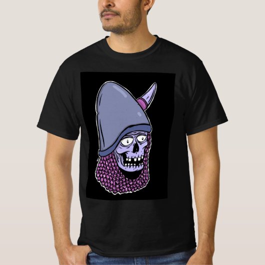 Skelett mit Helmet Horn T-Shirt (Vorderseite)