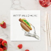 Skelett mit Hot Dog Halloween Paper Napkins Serviette (Beispiel)