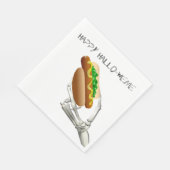 Skelett mit Hot Dog Halloween Paper Napkins Serviette (Ecke)