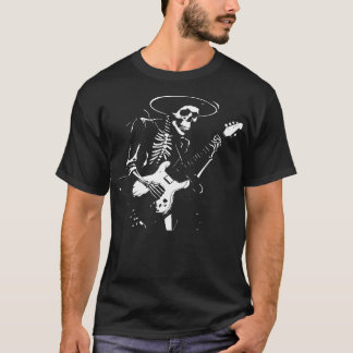 Skelett mit Hut, das Gitarre spielt T-Shirt
