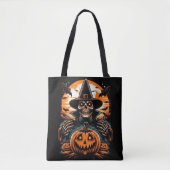 Skelett mit Jack-O' Lantern Halloween Tasche (Vorderseite)