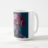 Skelett mit Kopfhörern Kaffeetasse (VorderseiteRechts)