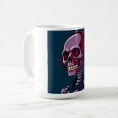 Skelett mit Kopfhörern Kaffeetasse (Vorderseite Links)