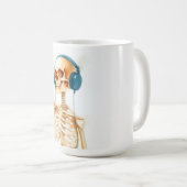 Skelett mit Kopfhörern Kaffeetasse (VorderseiteRechts)