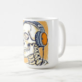 Skelett mit Kopfhörern Kaffeetasse (VorderseiteRechts)