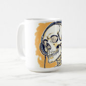 Skelett mit Kopfhörern Kaffeetasse (Vorderseite Links)